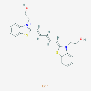 molecular formula C23H23BrN2O2S2 B102649 Benzothiazolium, 3-(2-hydroxyethyl)-2-(5-(3-(2-hydroxyethyl)-2(3H)-benzothiazolylidene)-1,3-pentadienyl)-, bromide CAS No. 18371-33-0