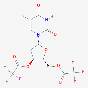 molecular formula C14H12F6N2O7 B102700 [(2R,3S,5R)-5-(5-methyl-2,4-dioxopyrimidin-1-yl)-3-(2,2,2-trifluoroacetyl)oxyoxolan-2-yl]methyl 2,2,2-trifluoroacetate CAS No. 18354-10-4