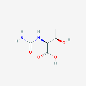 molecular formula C5H10N2O4 B010278 Threonine,N-(aminocarbonyl)-(9ci) CAS No. 104928-21-4