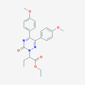 Ethyl 5,6-bis(4-methoxyphenyl)-alpha-ethyl-3-oxo-1,2,4-triazine-2(3H)-acetate