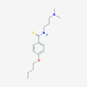 molecular formula C16H26N2OS B102903 Benzamide, p-butoxy-N-(3-dimethylaminopropyl)thio- CAS No. 16531-42-3