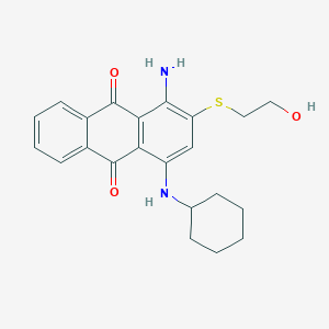 molecular formula C22H24N2O3S B102906 9,10-Anthracenedione, 1-amino-4-(cyclohexylamino)-2-[(2-hydroxyethyl)thio]- CAS No. 17362-05-9