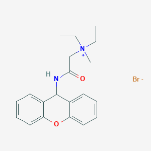 molecular formula C20H25BrN2O2 B010292 Ethanaminium, N,N-diethyl-N-methyl-2-oxo-2-(9H-xanthen-9-ylamino)-, bromide (1:1) CAS No. 102571-21-1