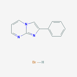 molecular formula C12H10BrN3 B102971 Imidazo(1,2-a)pyrimidine, 2-phenyl-, monohydrobromide CAS No. 15764-36-0