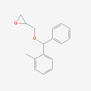 molecular formula C17H18O2 B010298 2-{[(2-Methylphenyl)(phenyl)methoxy]methyl}oxirane CAS No. 19574-83-5