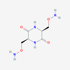 molecular formula C6H12N4O4 B102982 (3S,6S)-3,6-bis(aminooxymethyl)piperazine-2,5-dione CAS No. 17868-49-4