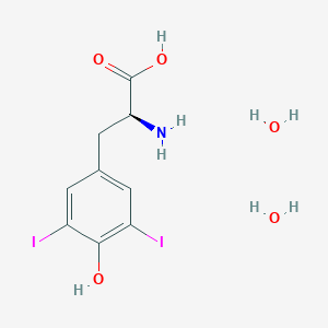 molecular formula C9H13I2NO5 B102990 3,5-Diiodo-L-tyrosine dihydrate CAS No. 18835-59-1
