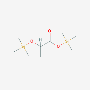 molecular formula C9H22O3Si2 B102993 Propionic acid, 2-(trimethylsiloxy)-, trimethylsilyl ester CAS No. 17596-96-2