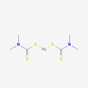 molecular formula C6H12N2PbS4<br>((CH3)2NCS.S)2Pb<br>C6H12N2PbS4 B102997 Lead dimethyldithiocarbamate CAS No. 19010-66-3