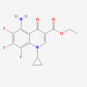 molecular formula C15H13F3N2O3 B010300 1-Cyclopropyl-5-Amido-6,7,8-Trifluoro-1,4-Dihydro-4-Oxo-3-Quinolinecarboxylic acid ethyl ester CAS No. 103772-13-0