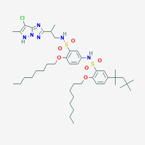 N-[3-[2-(7-chloro-6-methyl-5H-pyrazolo[1,5-b][1,2,4]triazol-2-yl)propylsulfamoyl]-4-octoxyphenyl]-2-octoxy-5-(2,4,4-trimethylpentan-2-yl)benzenesulfonamide