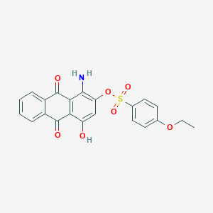 molecular formula C22H17NO7S B103068 1-Amino-9,10-dihydro-4-hydroxy-9,10-dioxo-2-anthryl 4-ethoxybenzenesulphonate CAS No. 16517-80-9