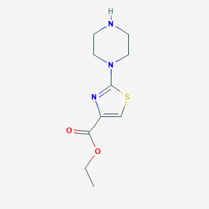 molecular formula C10H15N3O2S B010311 Ethyl 2-piperazin-1-yl-thiazole-4-carboxylate CAS No. 104481-24-5