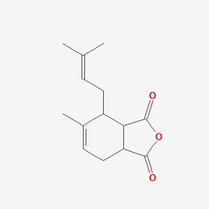 molecular formula C14H18O3 B103127 1,3-Isobenzofurandione, 3a,4,7,7a-tetrahydro-5-methyl-4-(3-methyl-2-butenyl)- CAS No. 16726-03-7