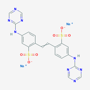molecular formula C20H14N8Na2O6S2 B103129 Disodium2-[2-[2-sulfonato-4-(1,3,5-triazin-2-ylamino)phenyl]ethenyl]-5-(1,3,5-triazin-2-ylamino)benzenesulfonate CAS No. 17263-59-1