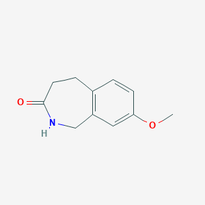 molecular formula C11H13NO2 B103142 8-Methoxy-1,2,4,5-tetrahydrobenzo[c]azepin-3-one CAS No. 17724-38-8