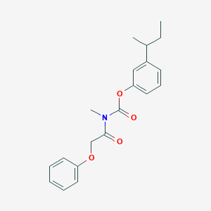 molecular formula C20H23NO4 B103159 2-(1-Methylpropyl)phenyl methyl(phenoxyacetyl)carbamate CAS No. 16156-66-4