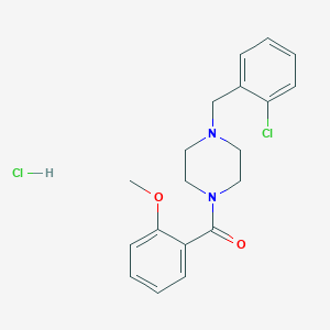 molecular formula C19H22Cl2N2O2 B103208 Piperazine, 1-(o-chlorobenzyl)-4-(o-methoxybenzoyl)-, hydrochloride CAS No. 18940-64-2