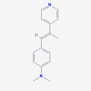 molecular formula C16H18N2 B103244 N,N-dimethyl-4-[(E)-2-pyridin-4-ylprop-1-enyl]aniline CAS No. 18150-14-6