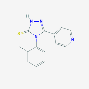 molecular formula C14H12N4S B103250 5-吡啶-4-基-4-邻甲苯基-4H-[1,2,4]三唑-3-硫醇 CAS No. 16629-41-7