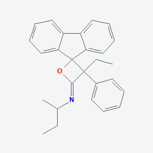 molecular formula C27H27NO B103324 Spiro[fluorene-9,2'-oxetan]-4'-imine, N-sec-butyl-3'-ethyl-3'-phenyl- CAS No. 15183-49-0