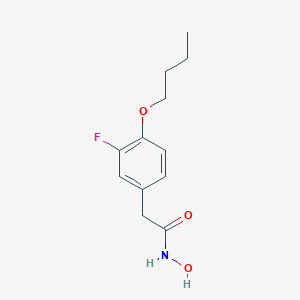 molecular formula C12H16FNO3 B103329 Acetohydroxamic acid, 2-(4-butoxy-3-fluorophenyl)- CAS No. 15560-65-3