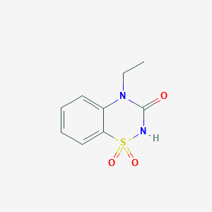 molecular formula C9H10N2O3S B010343 4-Ethyl-2H-1,2,4-benzothiadiazin-3(4H)-on-1,1-dioxide CAS No. 102308-74-7