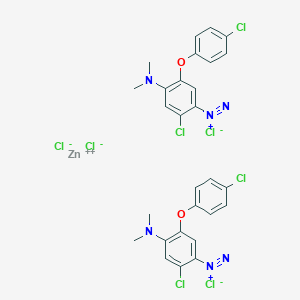 molecular formula C28H24Cl8N6O2Zn B103447 zinc;2-chloro-5-(4-chlorophenoxy)-4-(dimethylamino)benzenediazonium;tetrachloride CAS No. 15663-61-3