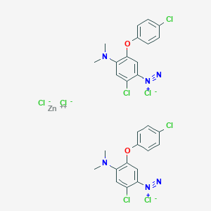 2-Chloro-5-(4-chlorophenoxy)-4-dimethylaminobenzenediazonium tetrachlorozincate (2:1)