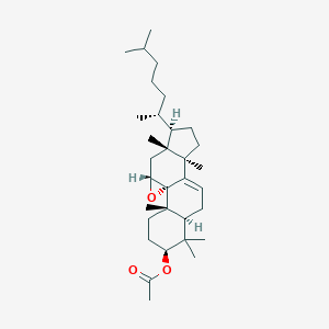 molecular formula C32H52O3 B103466 [(1S,2S,5S,7S,11R,14R,15R,17R)-2,6,6,11,15-Pentamethyl-14-[(2R)-6-methylheptan-2-yl]-18-oxapentacyclo[8.8.0.01,17.02,7.011,15]octadec-9-en-5-yl] acetate CAS No. 19468-23-6