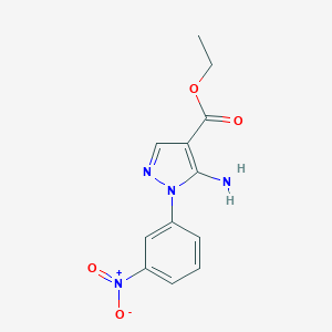 molecular formula C12H12N4O4 B103515 Ethyl 5-amino-1-(3-nitrophenyl)pyrazole-4-carboxylate CAS No. 16459-34-0