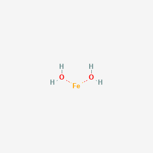 molecular formula FeH2O2 B103555 Iron hydroxide (Fe(OH)2) CAS No. 18624-44-7