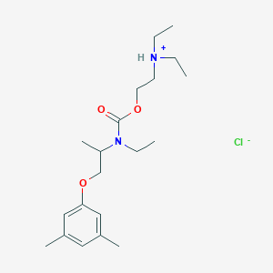 molecular formula C20H35ClN2O3 B010357 Carbamic acid, N-ethyl-N-(1-(3,5-xylyloxy)-2-propyl)-, 2-(diethylamino)ethyl ester, hydrochloride CAS No. 101491-85-4