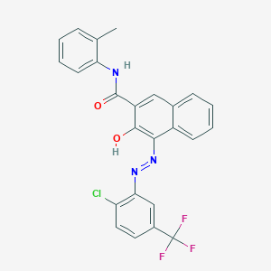 molecular formula C25H17ClF3N3O2 B103572 2-Naphthalenecarboxamide, 3-hydroxy-4-((2-chloro-5-trifluoromethylphenyl)azo)-N-(2-methylphenyl)- CAS No. 17618-85-8