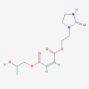 molecular formula C12H18N2O6 B103587 2-Butenedioic acid (2Z)-, 2-hydroxypropyl 2-(2-oxo-1-imidazolidinyl)ethyl ester CAS No. 15957-72-9