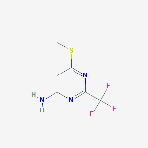 molecular formula C6H6F3N3S B103600 Pyrimidine, 4-amino-6-(methylthio)-2-(trifluoromethyl)- CAS No. 16097-50-0