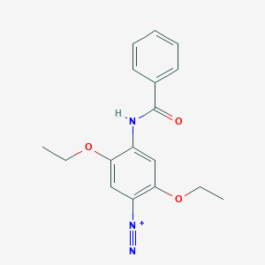 molecular formula C17H18N3O3+ B103607 苯重氮，4-(苯甲酰氨基)-2,5-二乙氧基- CAS No. 15518-68-0
