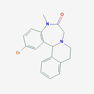 molecular formula C18H17BrN2O B103659 2-Bromo-5-methyl-7,9,10,14b-tetrahydroisoquinolino[2,1-d][1,4]benzodiazepin-6-one CAS No. 19007-20-6