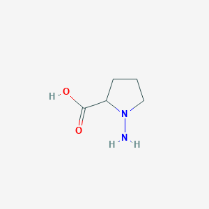 molecular formula C5H10N2O2 B103669 1-Aminopyrrolidine-2-carboxylic acid CAS No. 15265-22-2