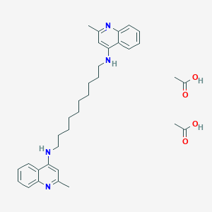 molecular formula C34H46N4O4 B103671 acetic acid; N,N'-bis(2-methylquinolin-4-yl)decane-1,10-diamine CAS No. 19146-62-4