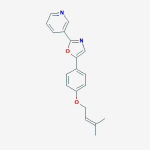 molecular formula C19H18N2O2 B103697 吡啶，3-[5-[4-[(3-甲基-2-丁烯基)氧基]苯基]-2-恶唑基]- CAS No. 17190-80-6
