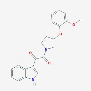 molecular formula C21H20N2O4 B103698 1-(1H-indol-3-yl)-2-[3-(2-methoxyphenoxy)pyrrolidin-1-yl]ethane-1,2-dione CAS No. 15472-07-8