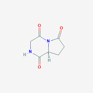 molecular formula C7H8N2O3 B103700 Pyrrolo[1,2-a]pyrazine-1,4,6(7H)-trione, tetrahydro-, (8aS)-(9CI) CAS No. 16364-60-6