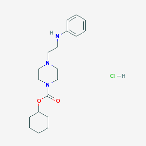 molecular formula C19H30ClN3O2 B103712 1-Piperazinecarboxylic acid, 4-(2-anilinoethyl)-, cyclohexyl ester, hydrochloride CAS No. 19564-18-2