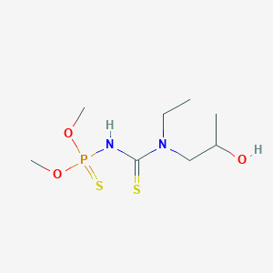 molecular formula C8H19N2O3PS2 B103717 3-Dimethoxyphosphinothioyl-1-ethyl-1-(2-hydroxypropyl)thiourea CAS No. 15918-04-4