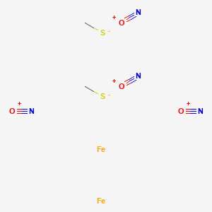 molecular formula C2H6Fe2N4O4S2+2 B103743 Azanylidyneoxidanium;iron;methanethiolate CAS No. 16071-96-8