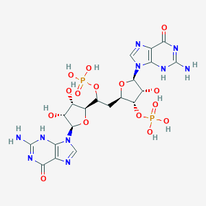 molecular formula C20H26N10O15P2 B103758 [(2R,3S,4R,5R)-5-(2-amino-6-oxo-3H-purin-9-yl)-2-[2-[(2S,3S,4R,5R)-5-(2-amino-6-oxo-3H-purin-9-yl)-3,4-dihydroxyoxolan-2-yl]-2-phosphonooxyethyl]-4-hydroxyoxolan-3-yl] dihydrogen phosphate CAS No. 17332-09-1