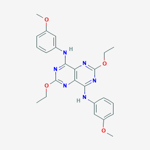 molecular formula C24H26N6O4 B103773 Pyrimido[5,4-d]pyrimidine, 4,8-di-m-anisidino-2,6-diethoxy- CAS No. 18710-90-2