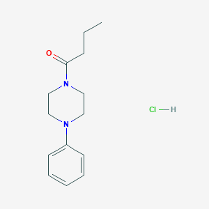 molecular formula C14H21ClN2O B103782 Piperazine, 1-butyryl-4-phenyl-, hydrochloride CAS No. 18940-63-1