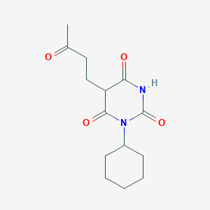 molecular formula C14H20N2O4 B103798 1-Cyclohexyl-5-(3-oxobutyl)barbituric acid CAS No. 17148-43-5